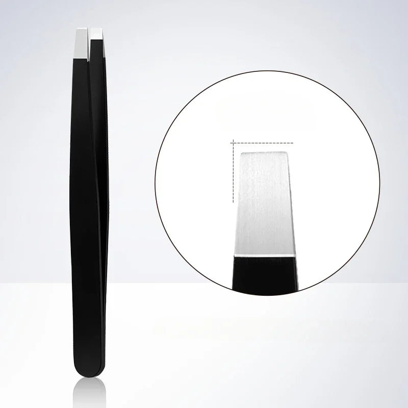 Stainless Steel Eyebrow Tweezer | Slant Tip · Flat Tip | Eyelash Application · Ingrown Hair Removal | Braviixx